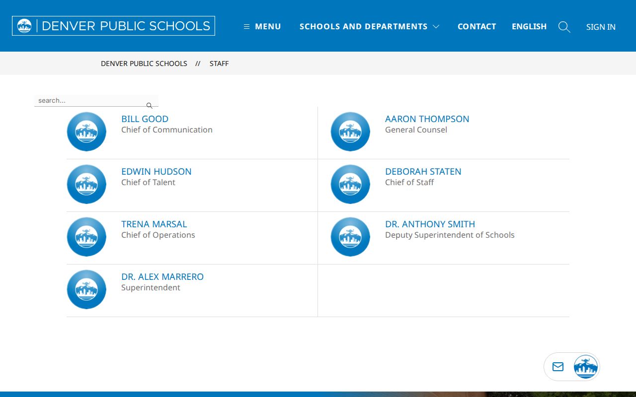 Colorado phone numbers search on the Denver Public Schools staff directory