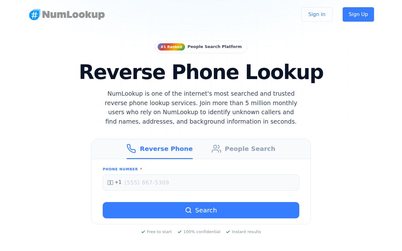 Colorado phone numbers reverse search form on NumLookup